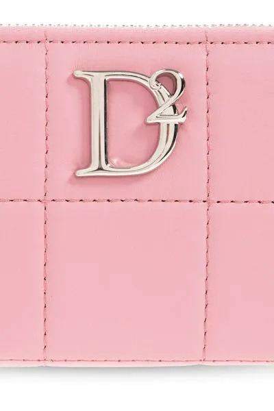 Logo Plaque Zip-Around Quilted Wallet