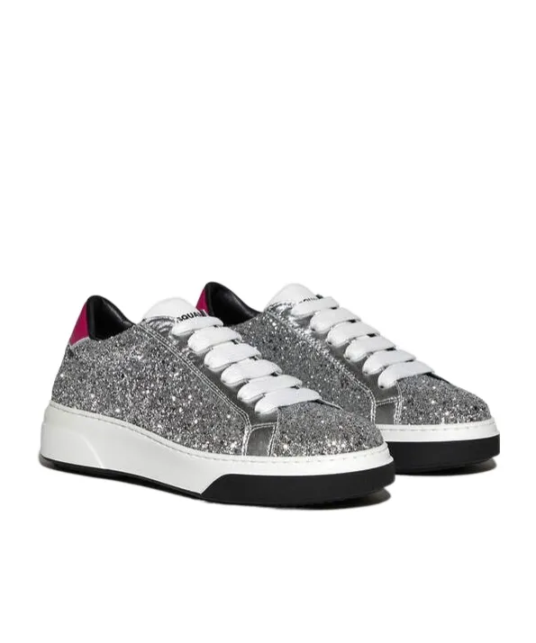 Glittered Lace-Up Sneakers
