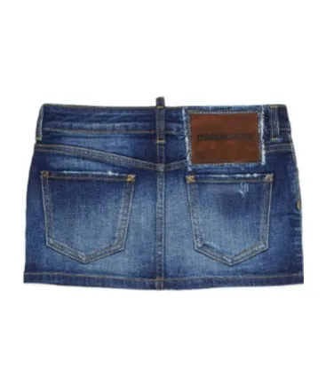 Distressed Denim Mini Skirt