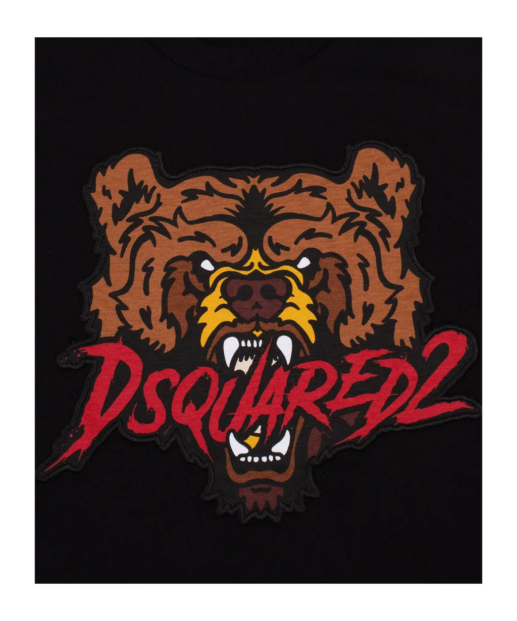 Bear Embroidered Crewneck T-Shirt
