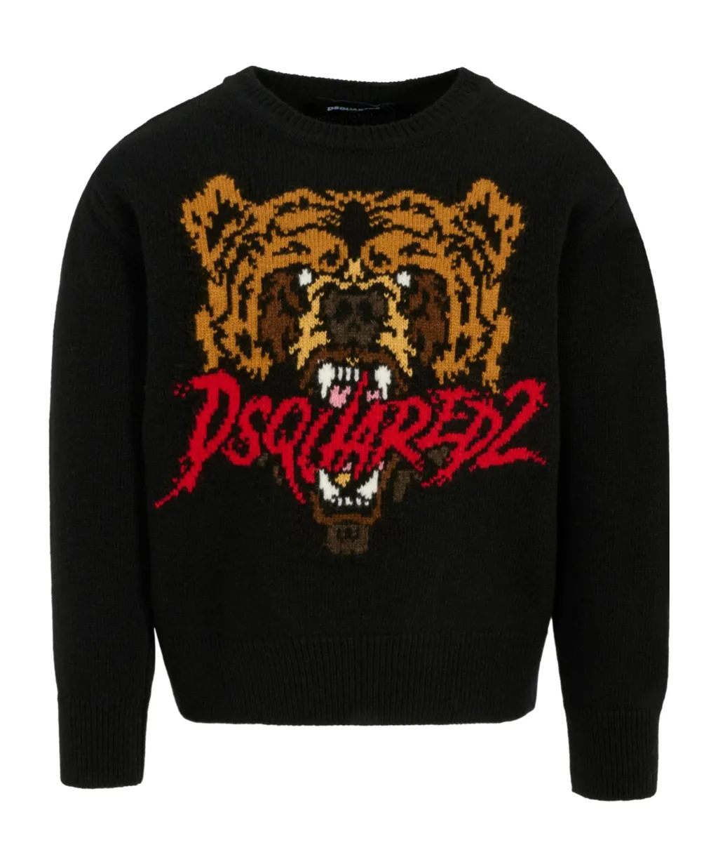 Logo Inatrsia-Knit Crewneck Jumper
