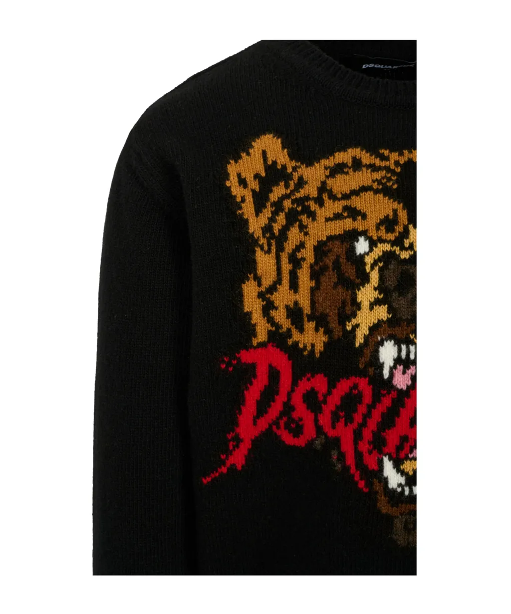 Logo Inatrsia-Knit Crewneck Jumper
