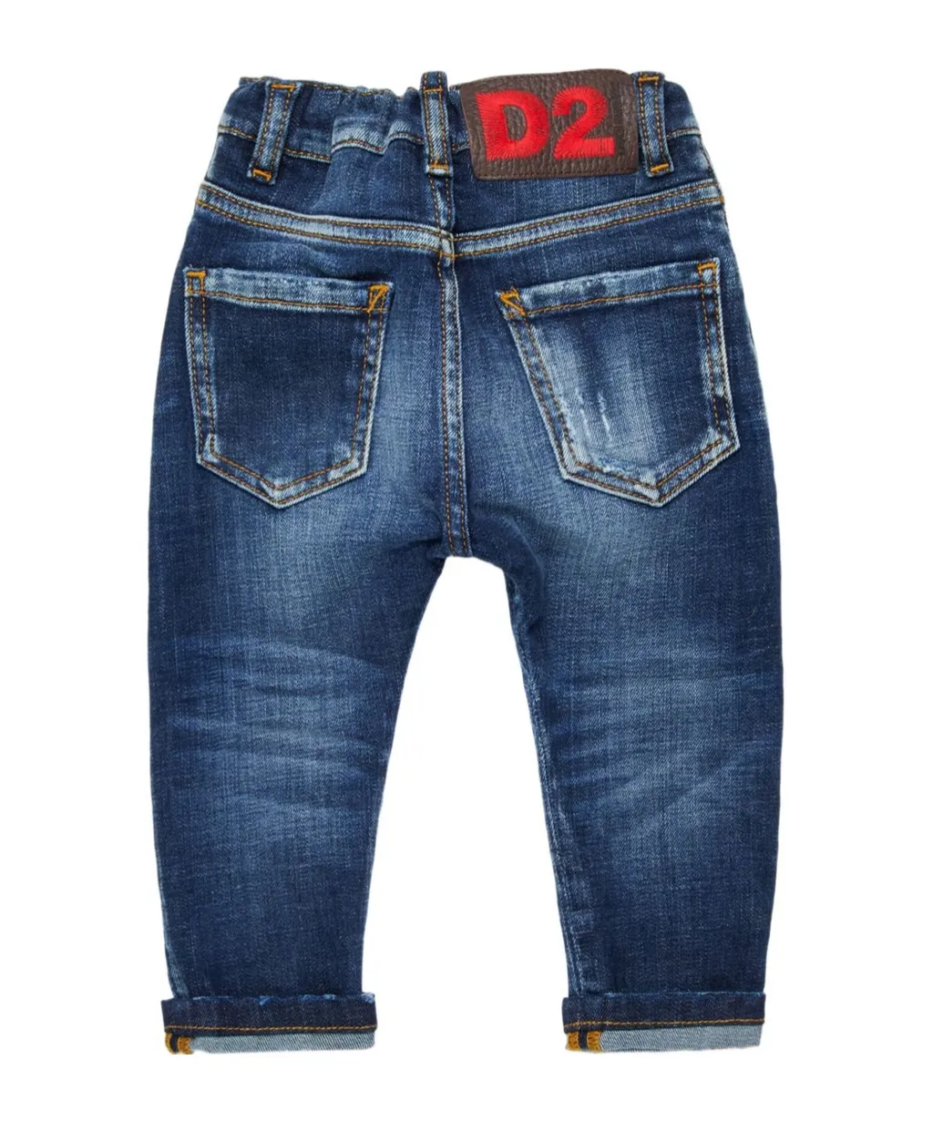Logo Patch Shaded Slim Fit Jeans