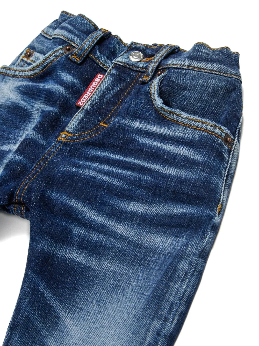Logo Patch Shaded Slim Fit Jeans