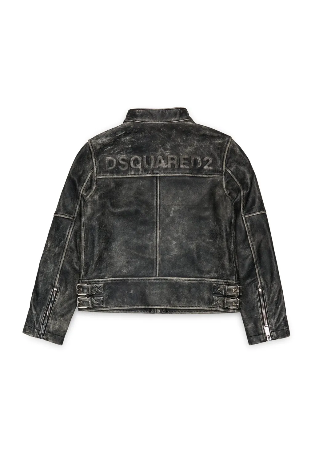 Vintage-Effect Leather Jacket