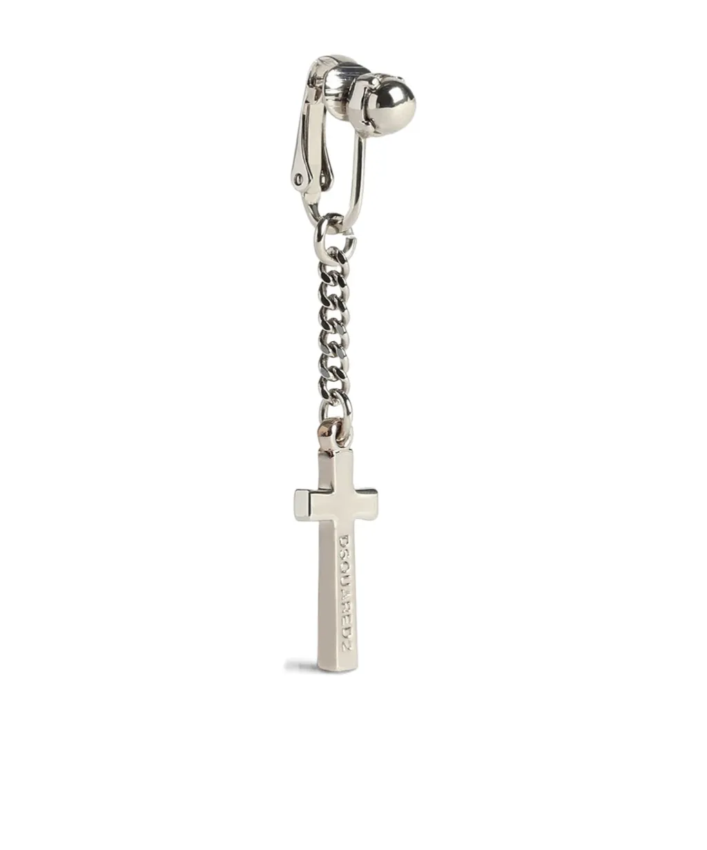 Cross Pendant Clip-On Single Earring