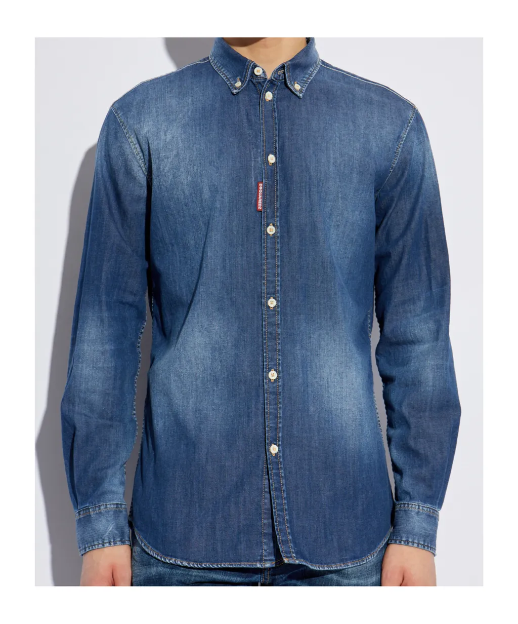 Long-Sleeved Denim Shirt