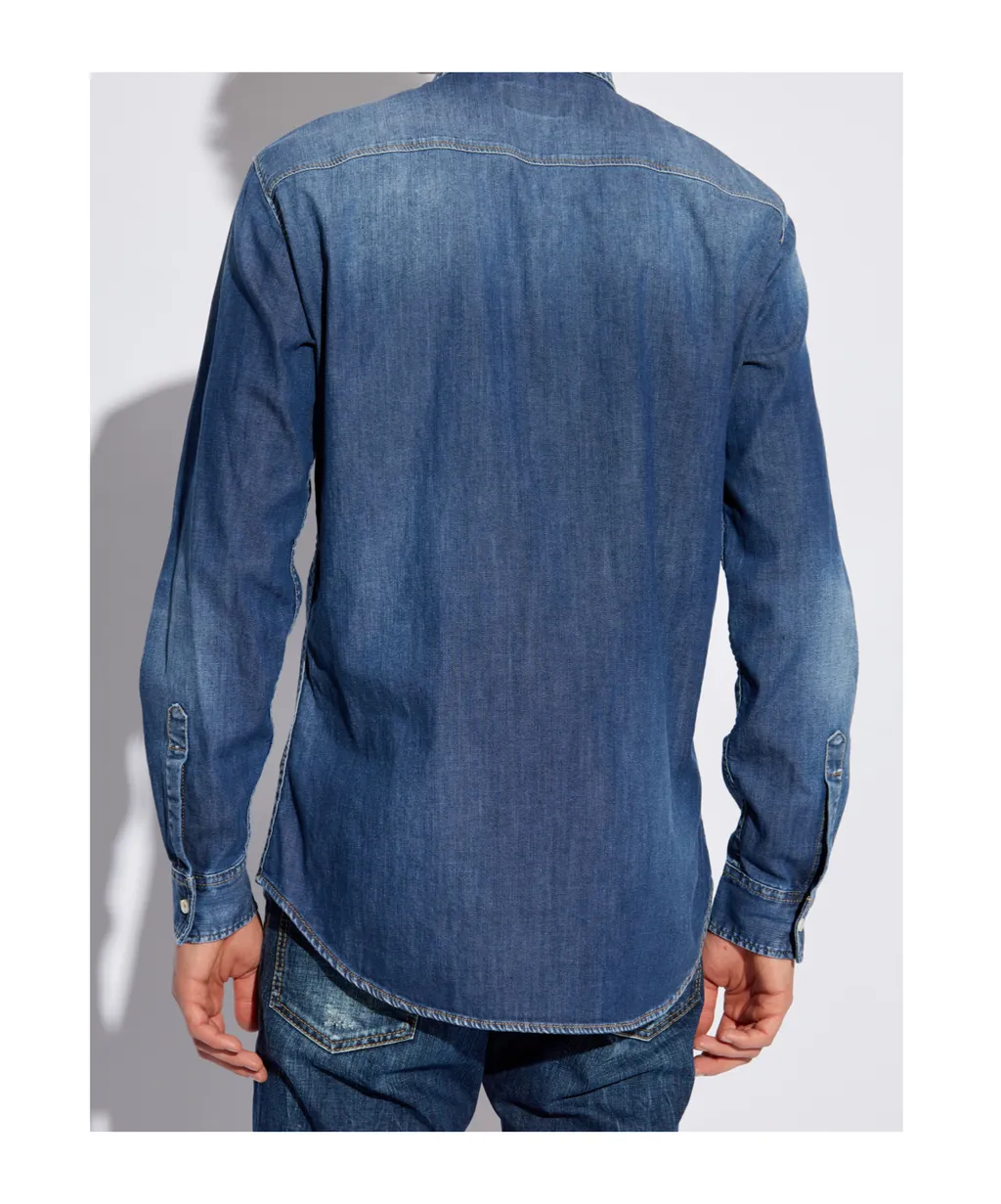 Long-Sleeved Denim Shirt