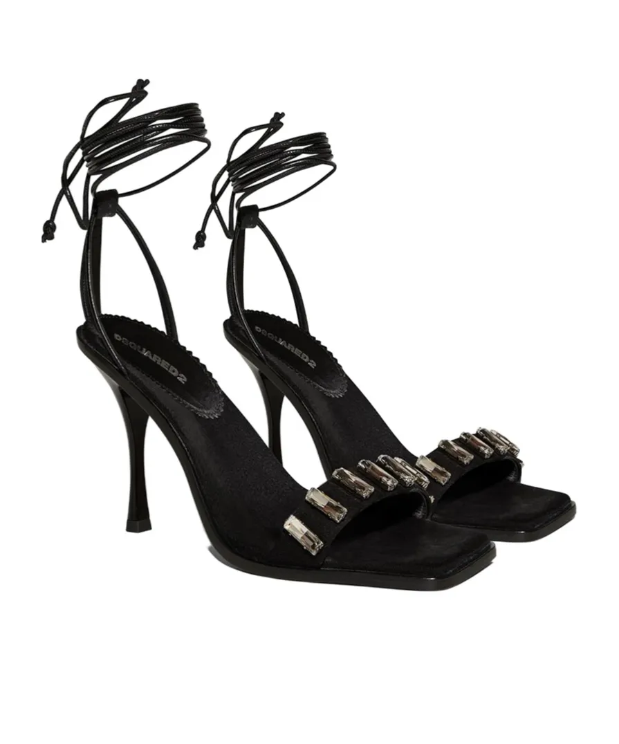 Square-Headed High-Heeled Sandals