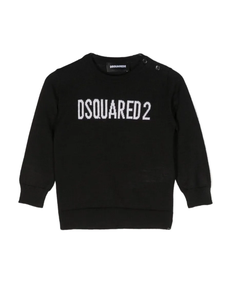 Logo-Intarsia Crewneck Knitted Jumper