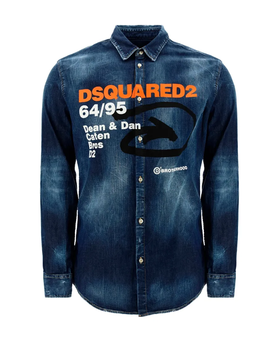 Logo Print Denim Shirt