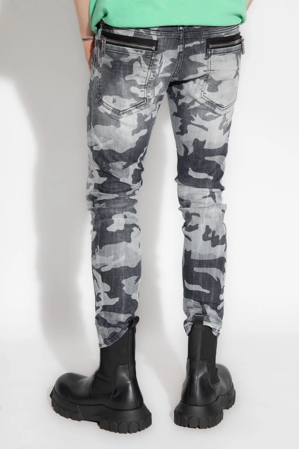 All-Over Camouflage Printed Skater Jeans