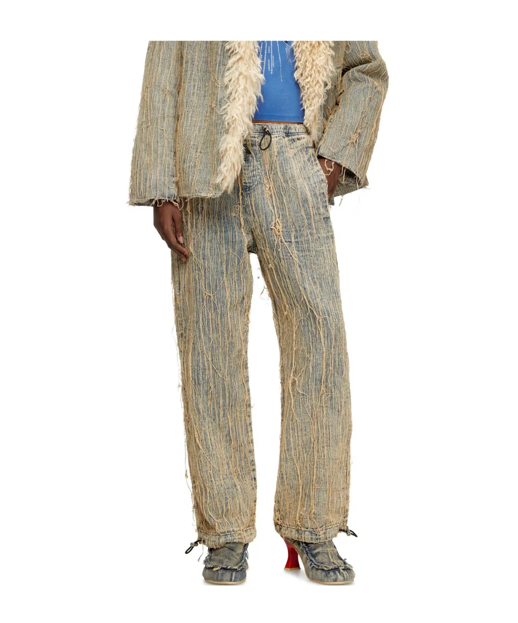 D-Martial Frayed-Detail Jeans