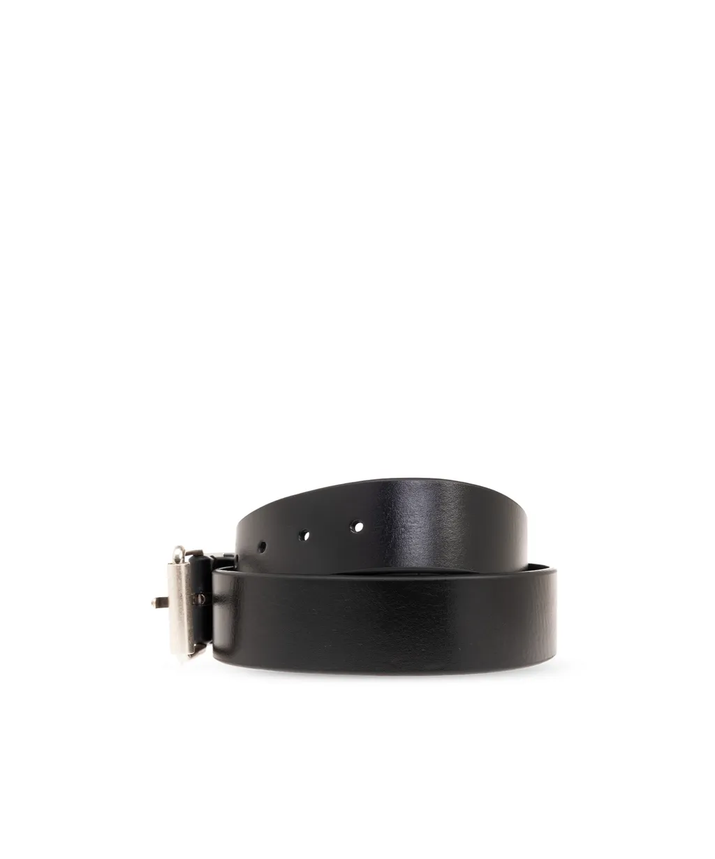 Logo-Plaque Leather Belt