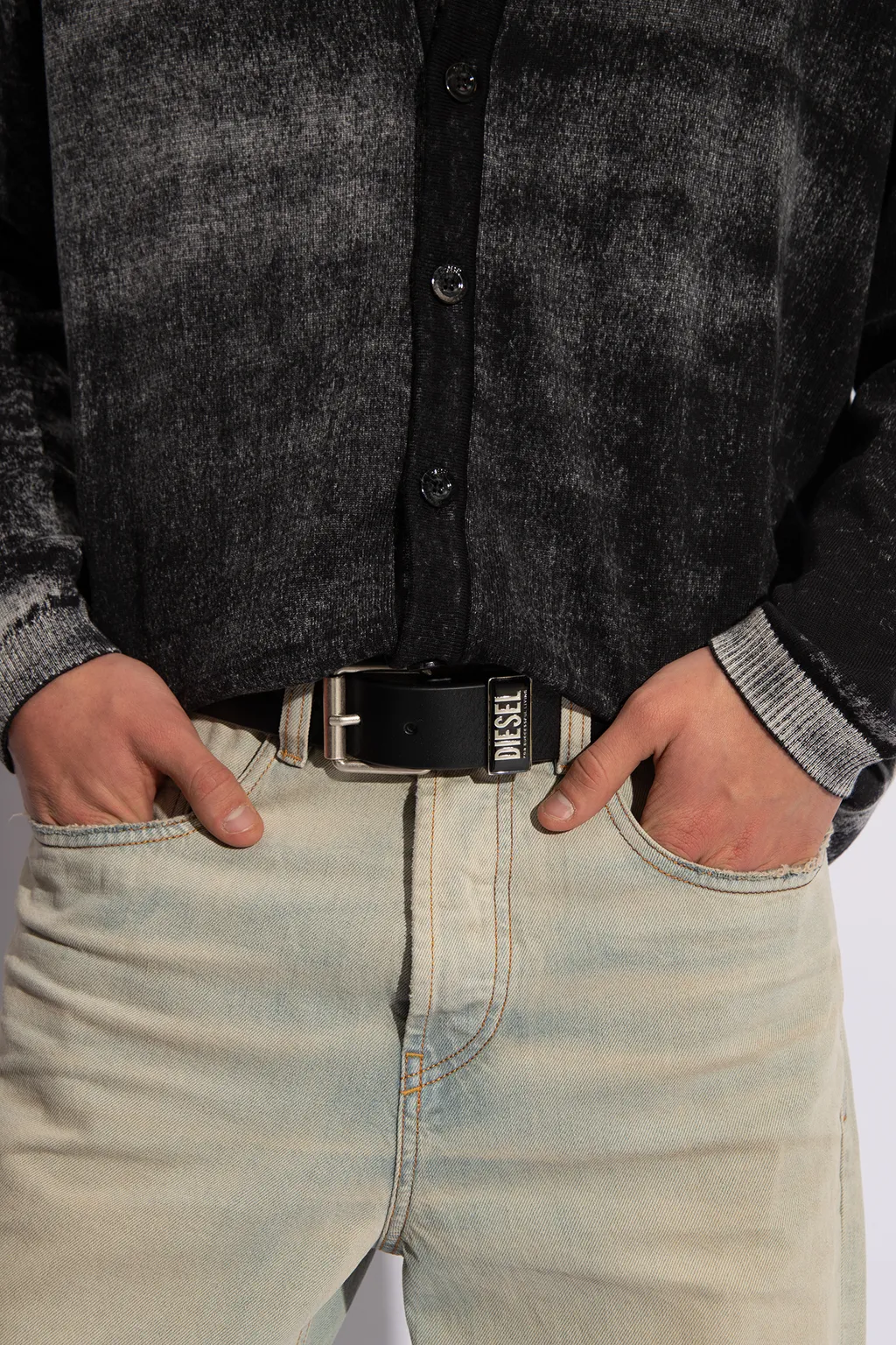 Logo-Plaque Leather Belt