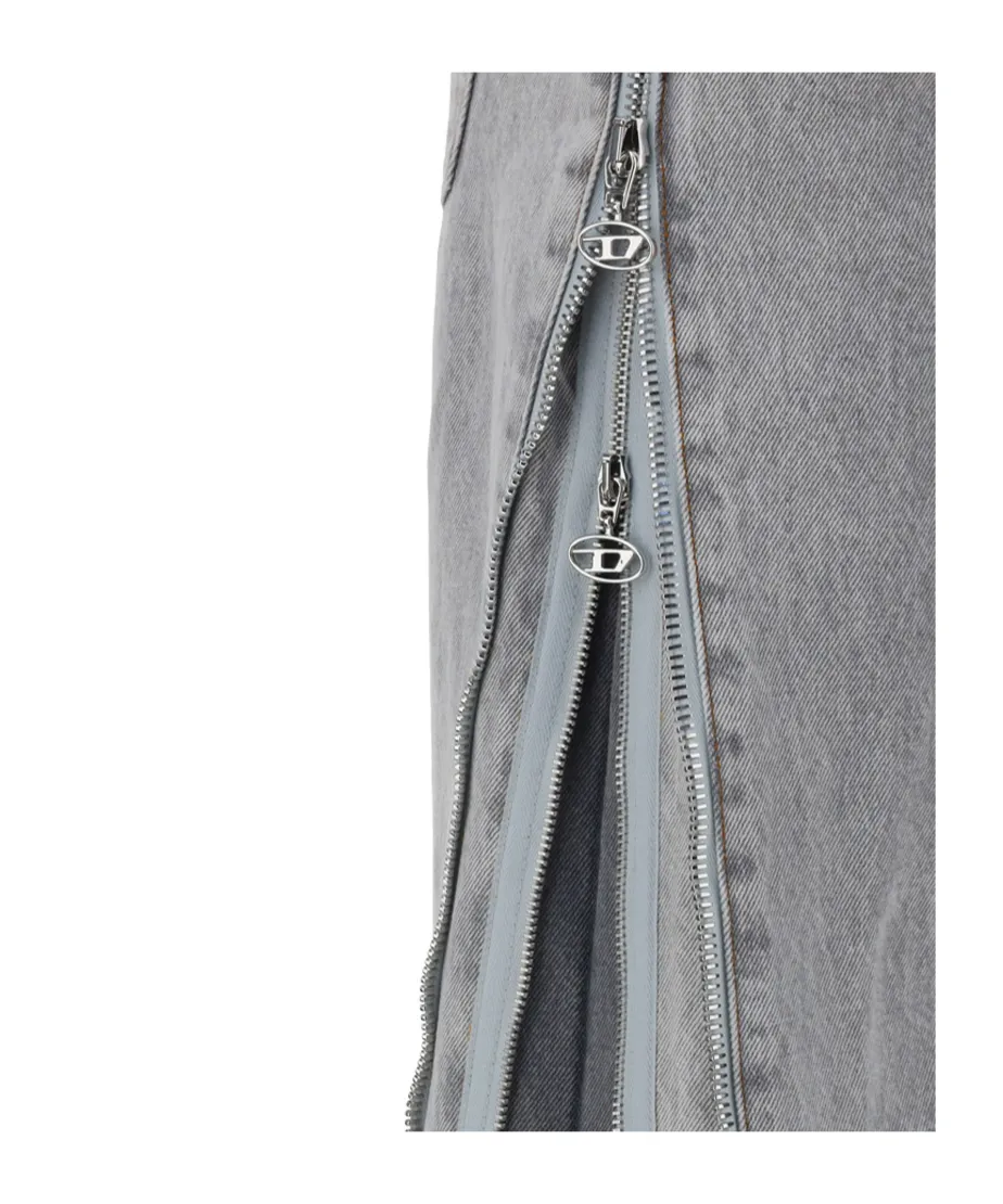 Side-Zip Straight Jeans