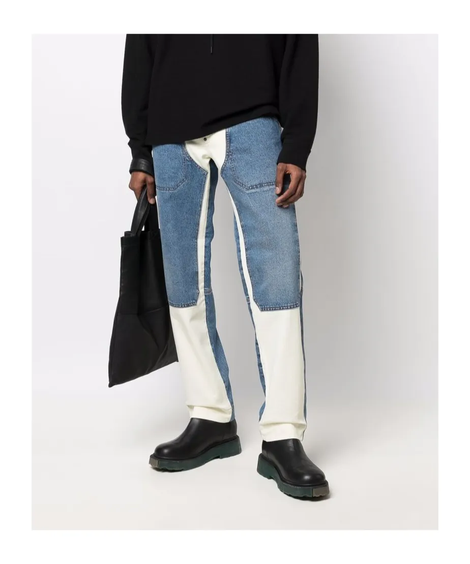 Panelled Straight-Leg Jeans