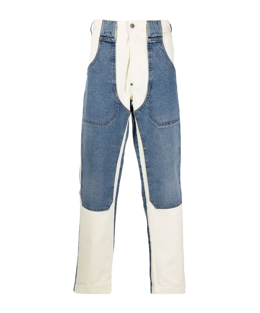 Panelled Straight-Leg Jeans