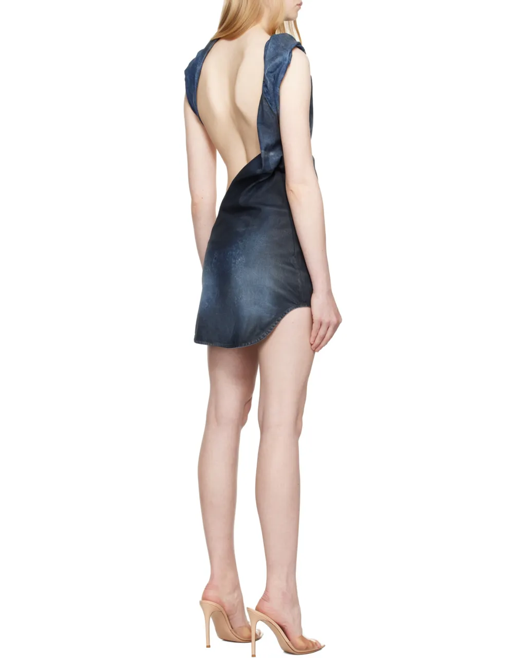 De-Brey-Fsg Glossy Coated Denim Dress