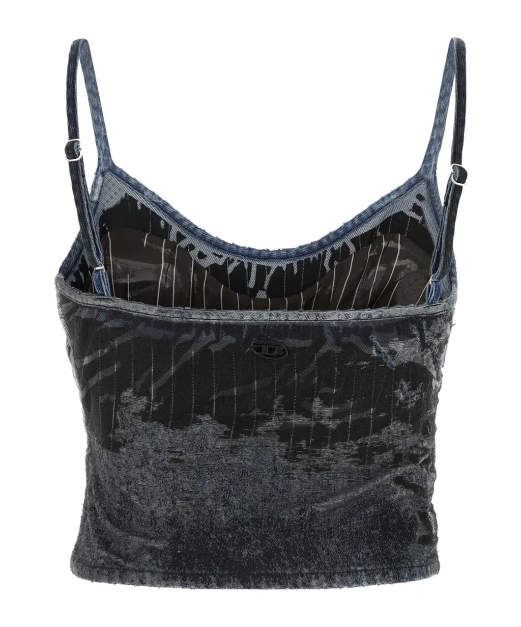 De-Verni-Fse Denim Cropped Top