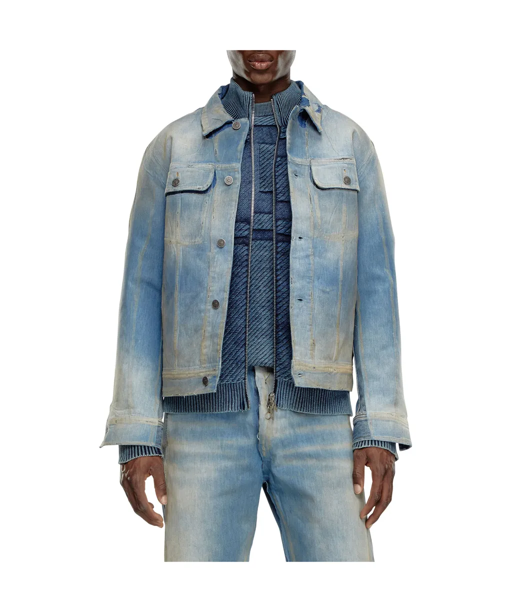 D-Barcy-S3 Distressed Denim Trucker Jacket