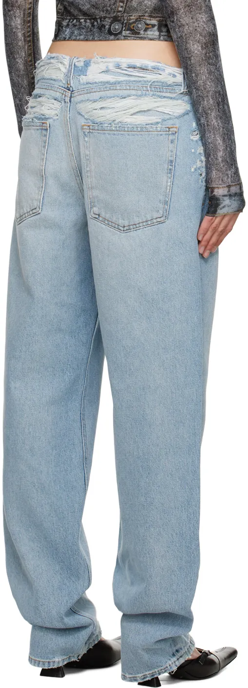Mid-Rise Ripped-Detail Jeans