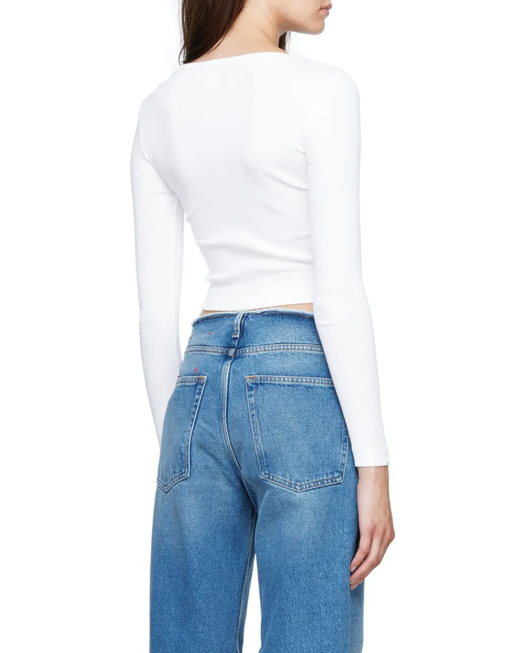 Diesel Logo Long Sleeve Crop Top