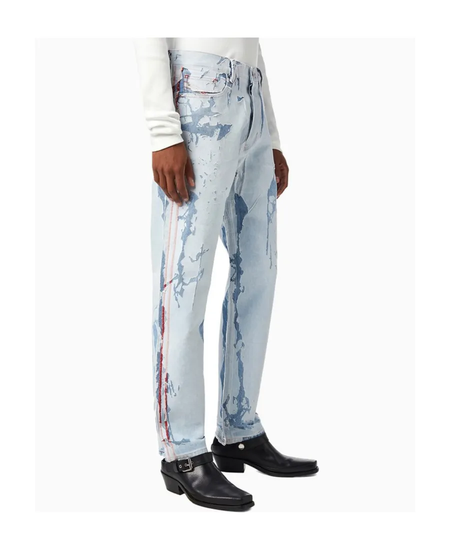 2010 Distressed Straight-Leg Jeans