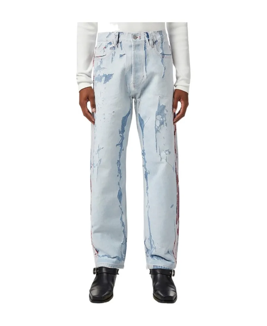 2010 Distressed Straight-Leg Jeans