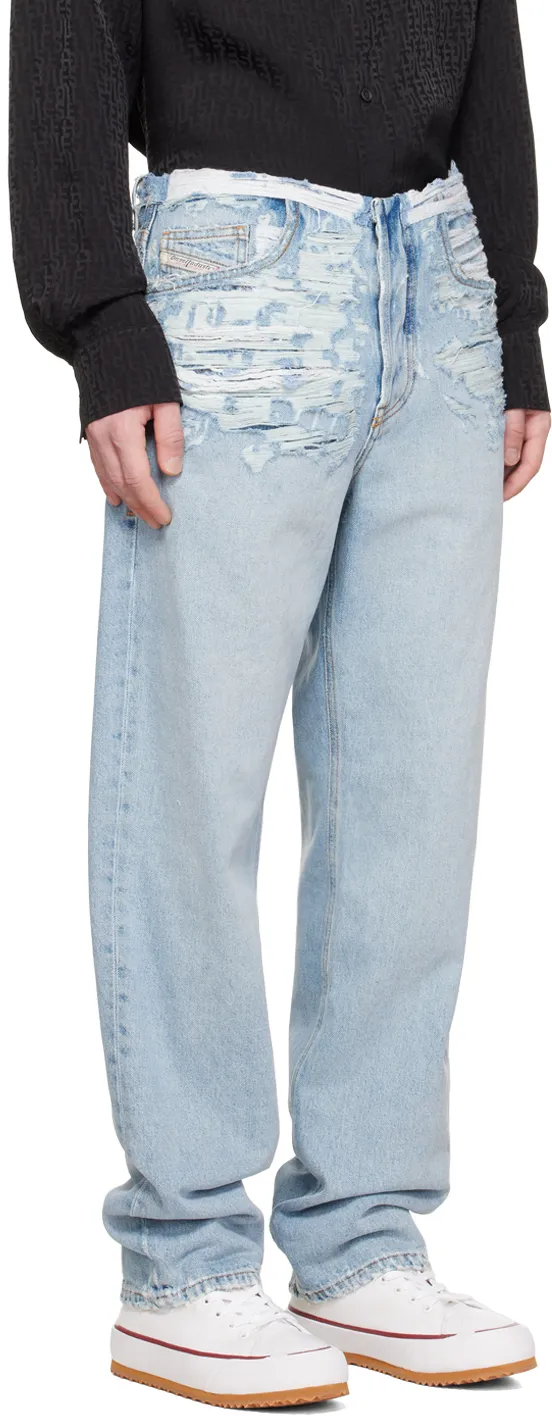 Ripped Straight-Leg Jeans