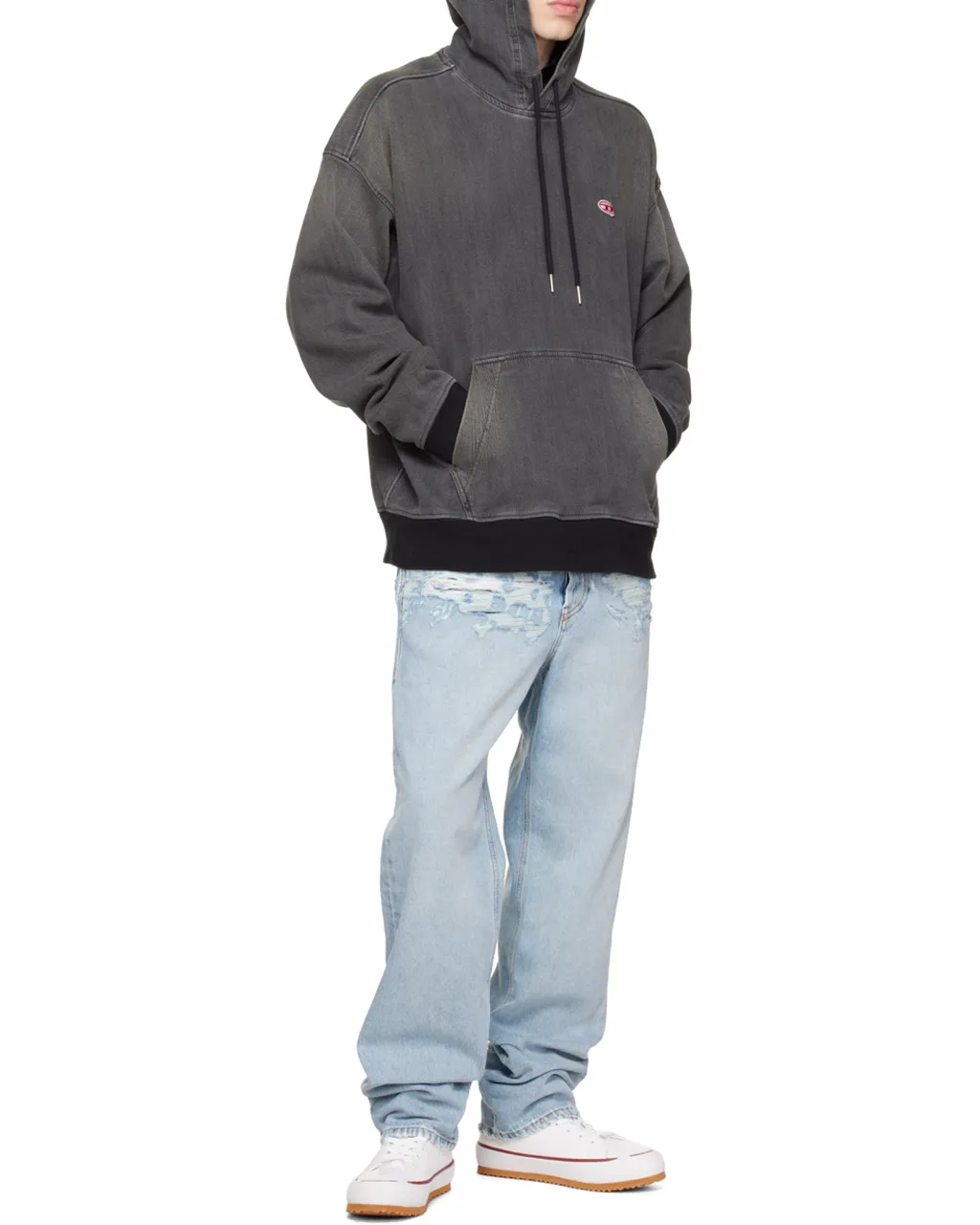 Ripped Straight-Leg Jeans