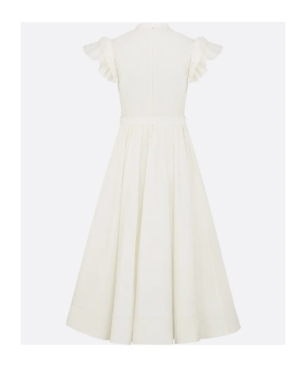 Mid-Length Flared Dress With Belt