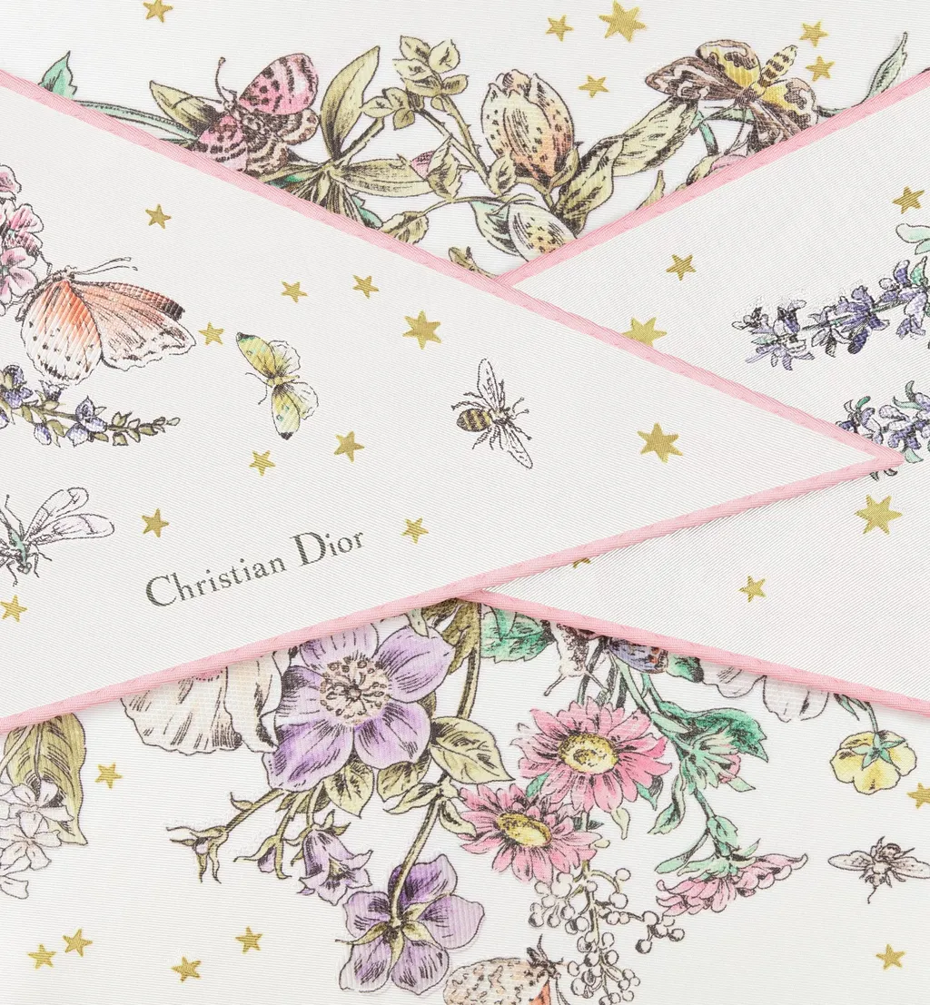Dior Zodiac Flowers Triangle Scarf