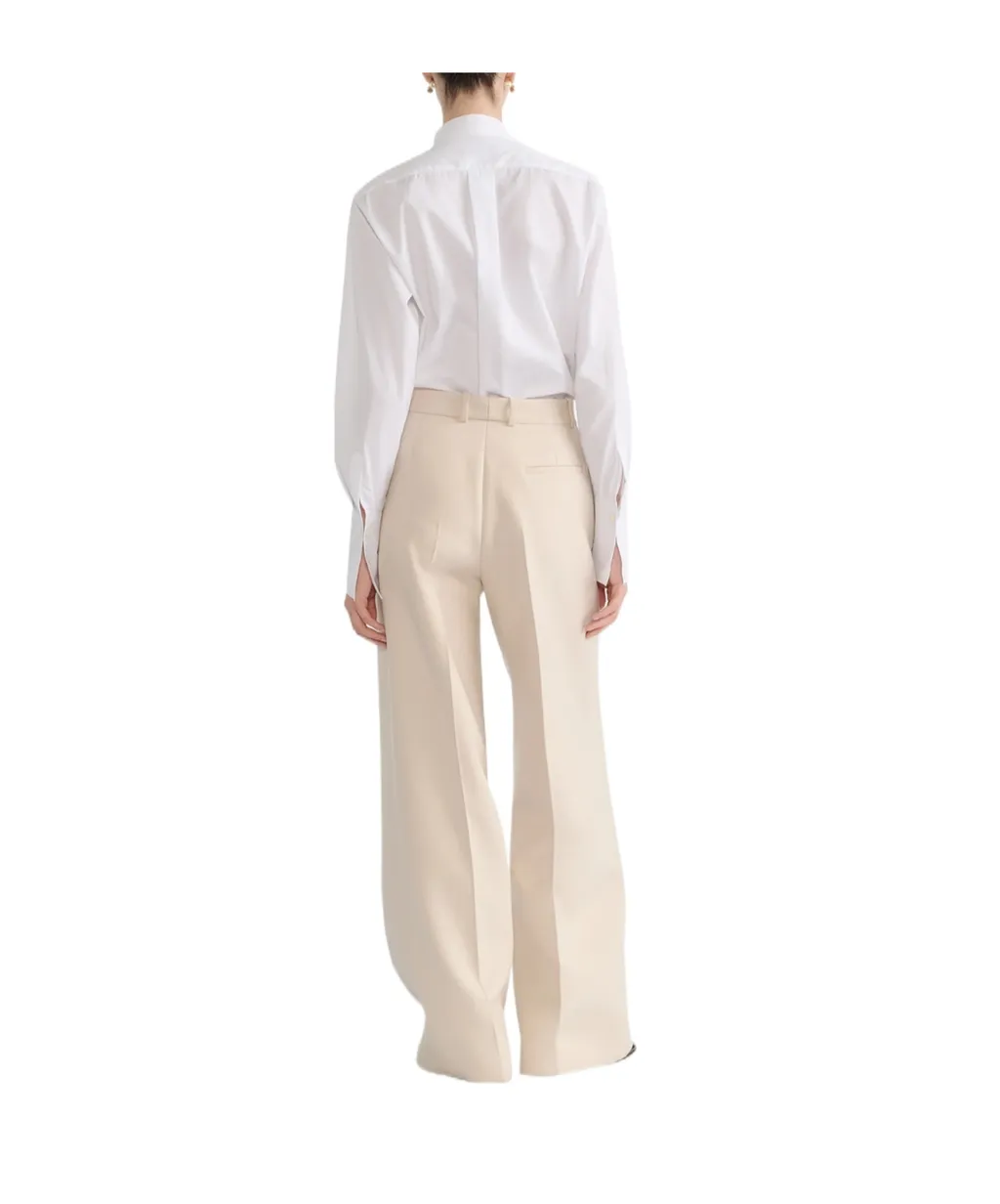 Blouse With Ruffled Neckline