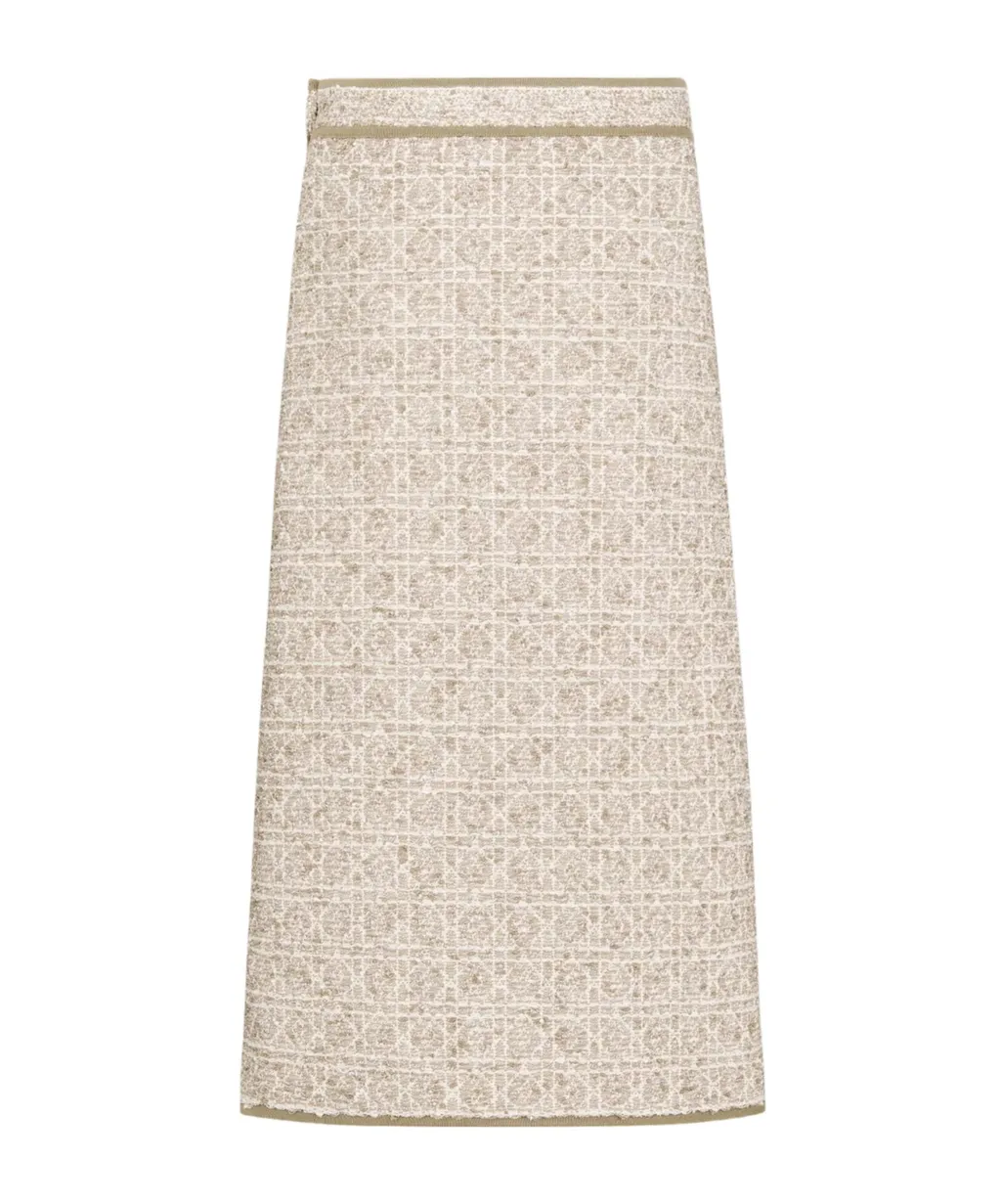 Mid-Length Macrocannage Straight Skirt