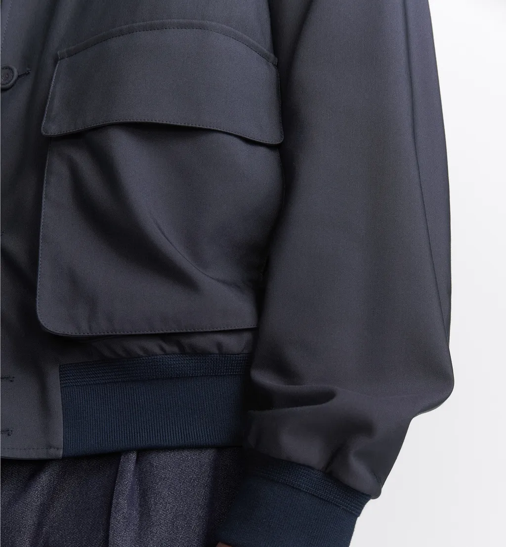 Buttoned High Neck Jacket