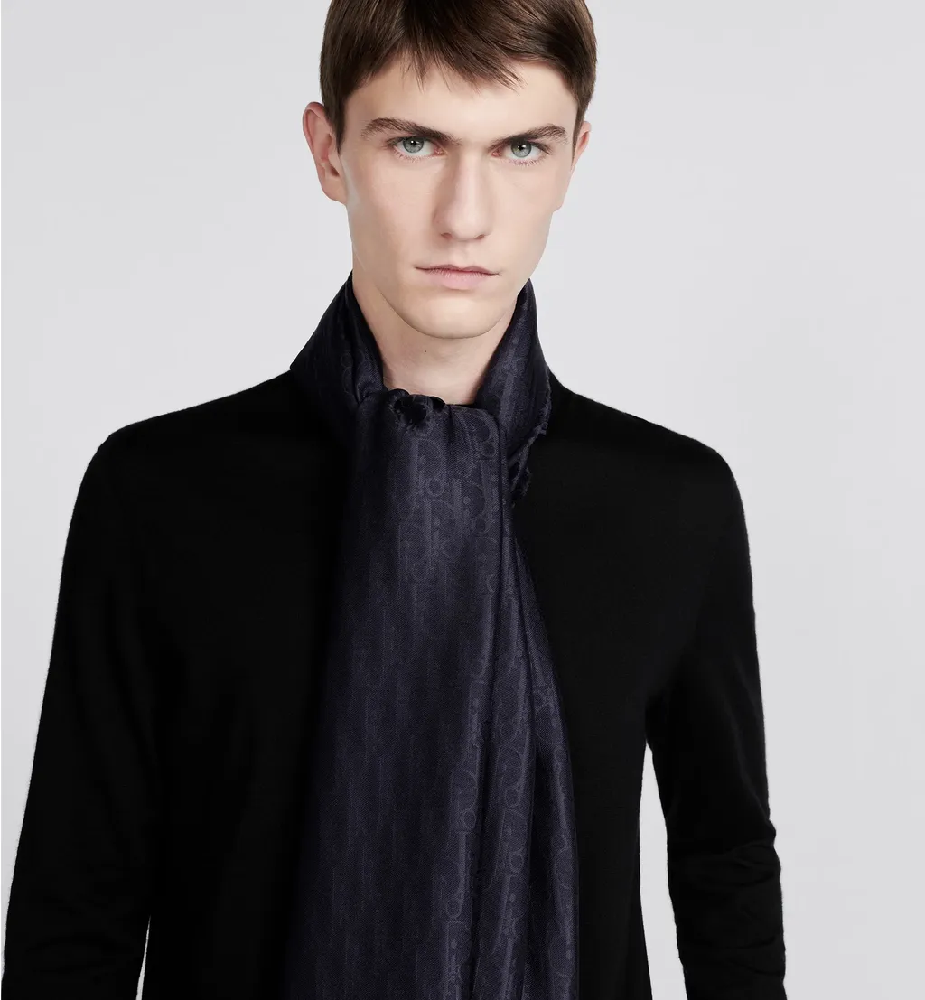 Monogram Frayed-Edge Scarf