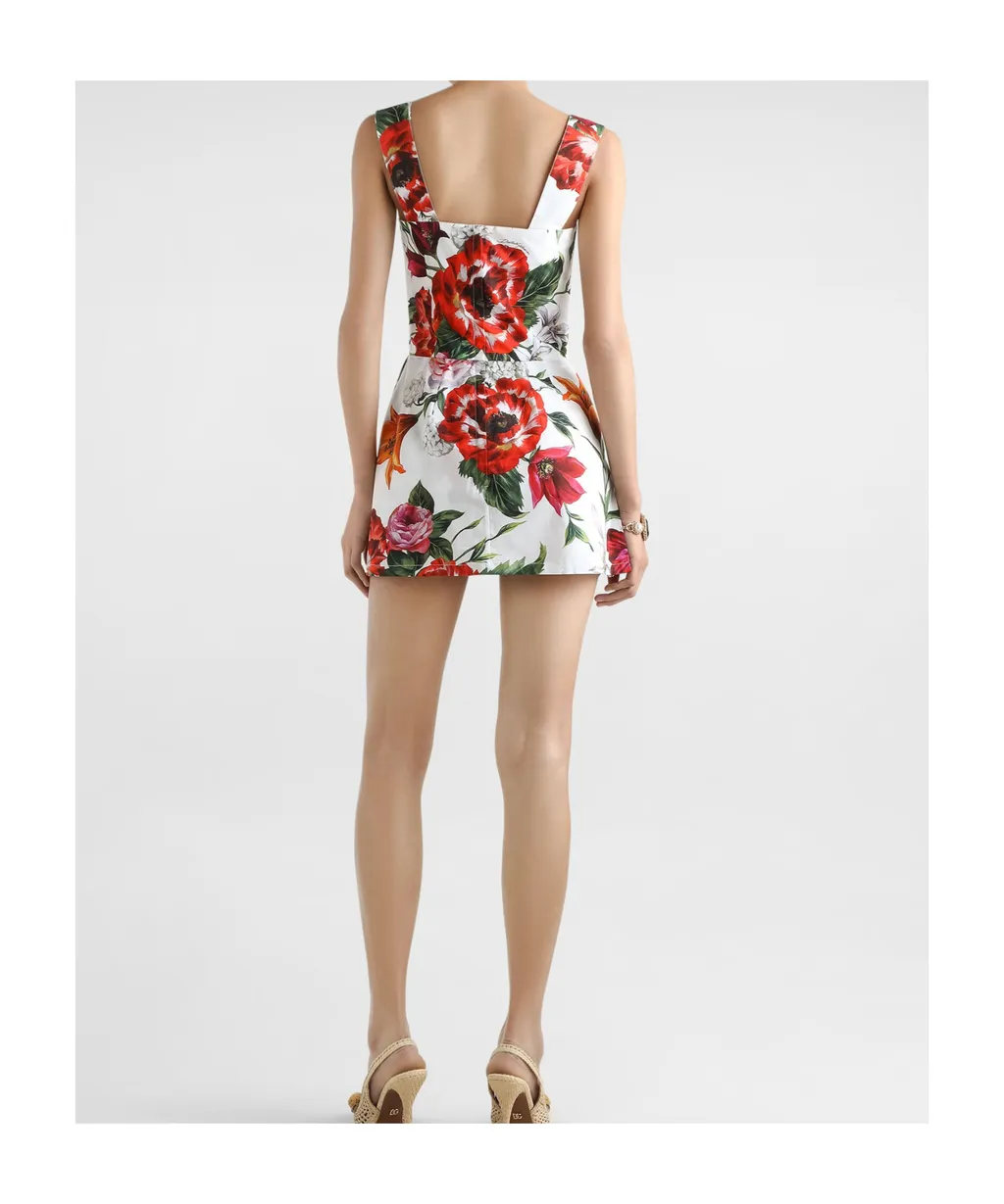 Flower Printed Poplin Top