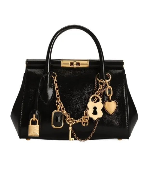 Mini Charm-Detail Tote Bag