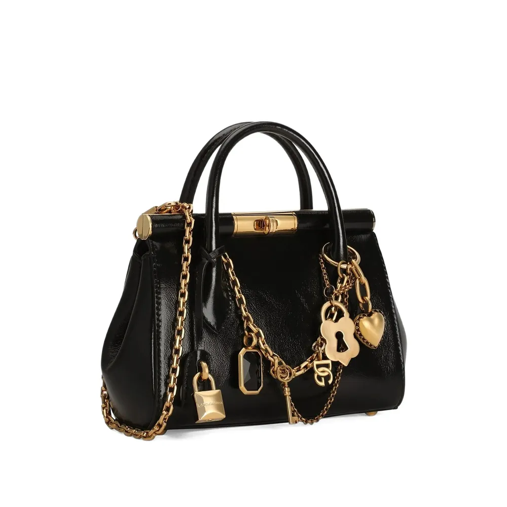 Mini Charm-Detail Tote Bag