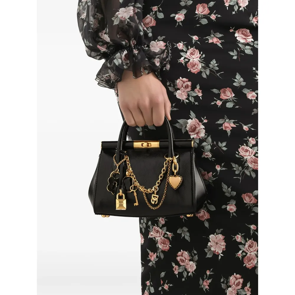 Mini Charm-Detail Tote Bag