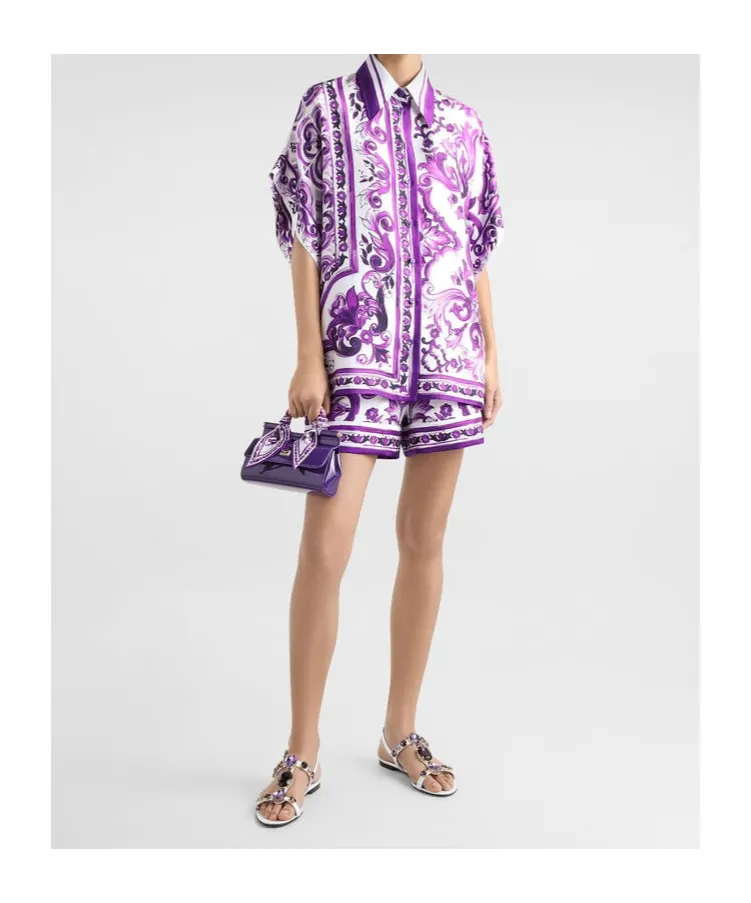 Majolica Printed Twill Shorts