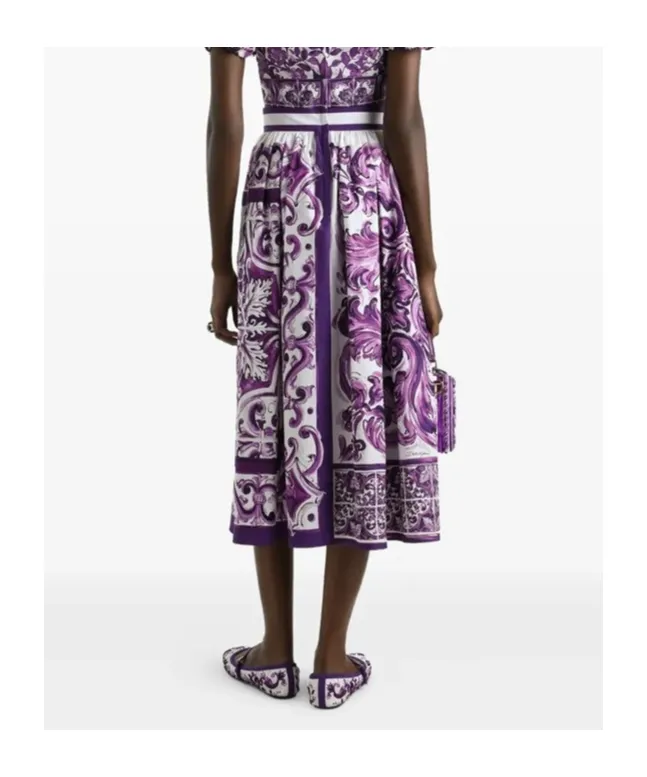 Majolica Printed Pleated Skirt
