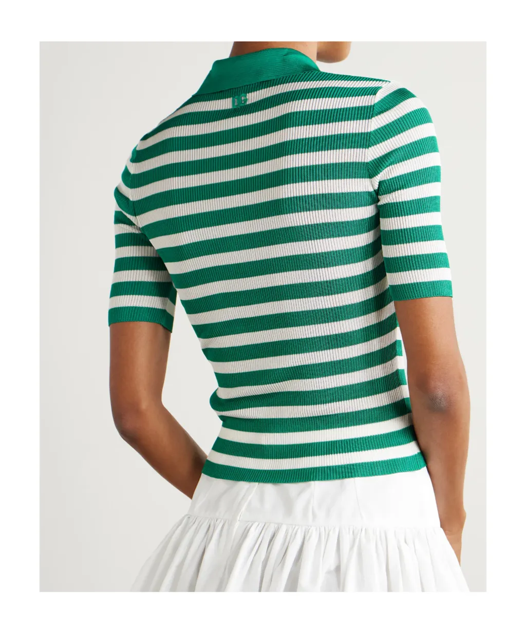 Striped Short-Sleeve Polo Shirt