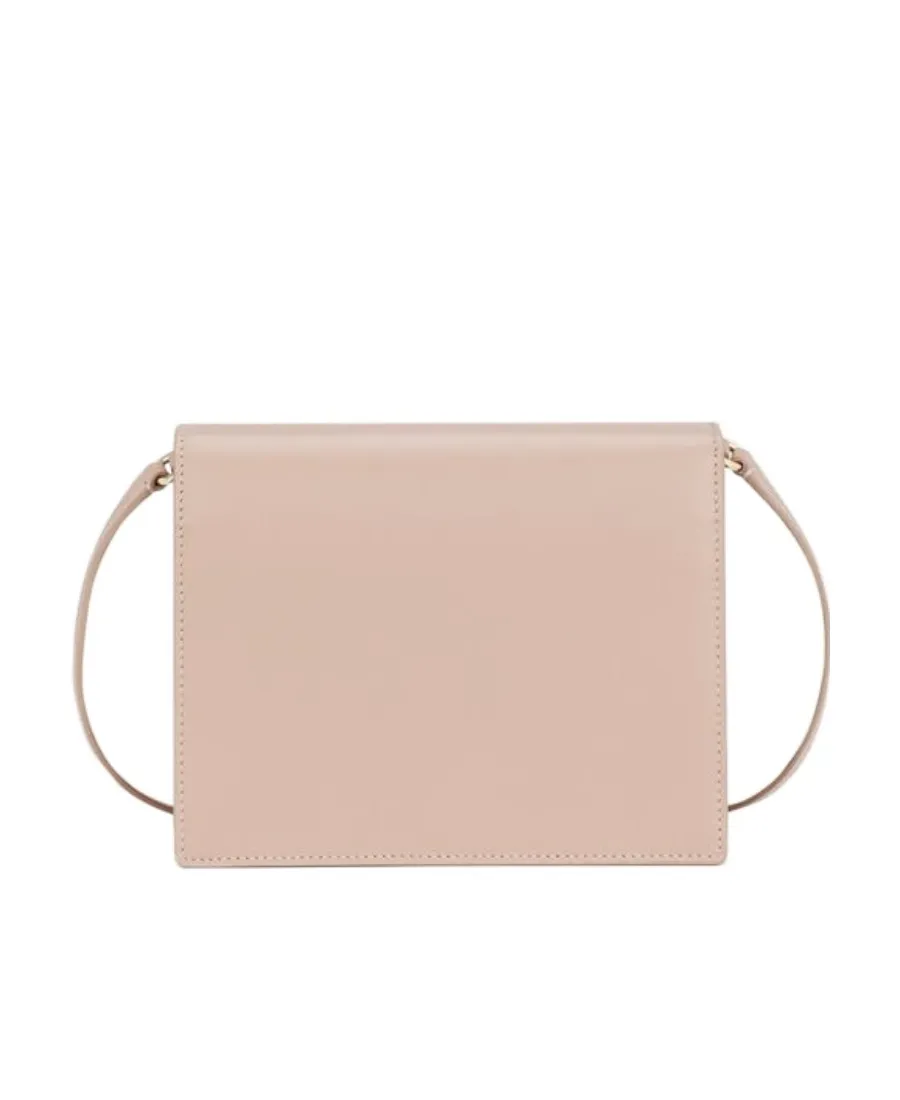 Logo Embossed Foldover Top Crossbody Bag