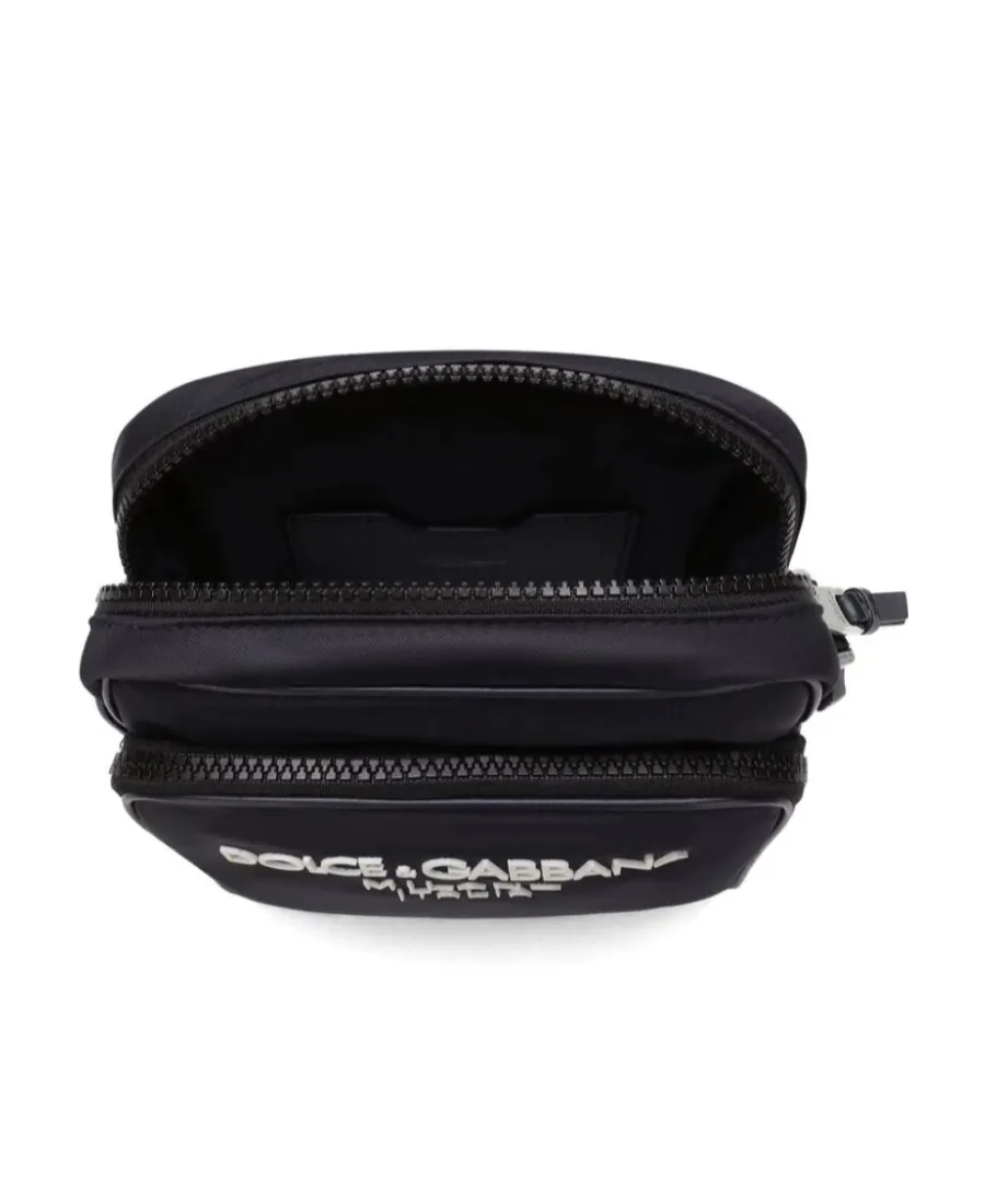 Logo-Printed Zipped Shoulder Bag
