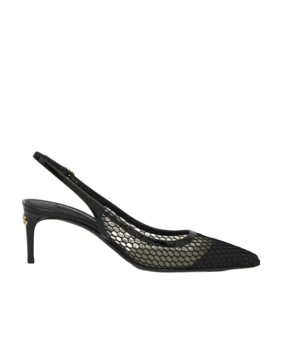 Fishnet Pointed Toe Pumps