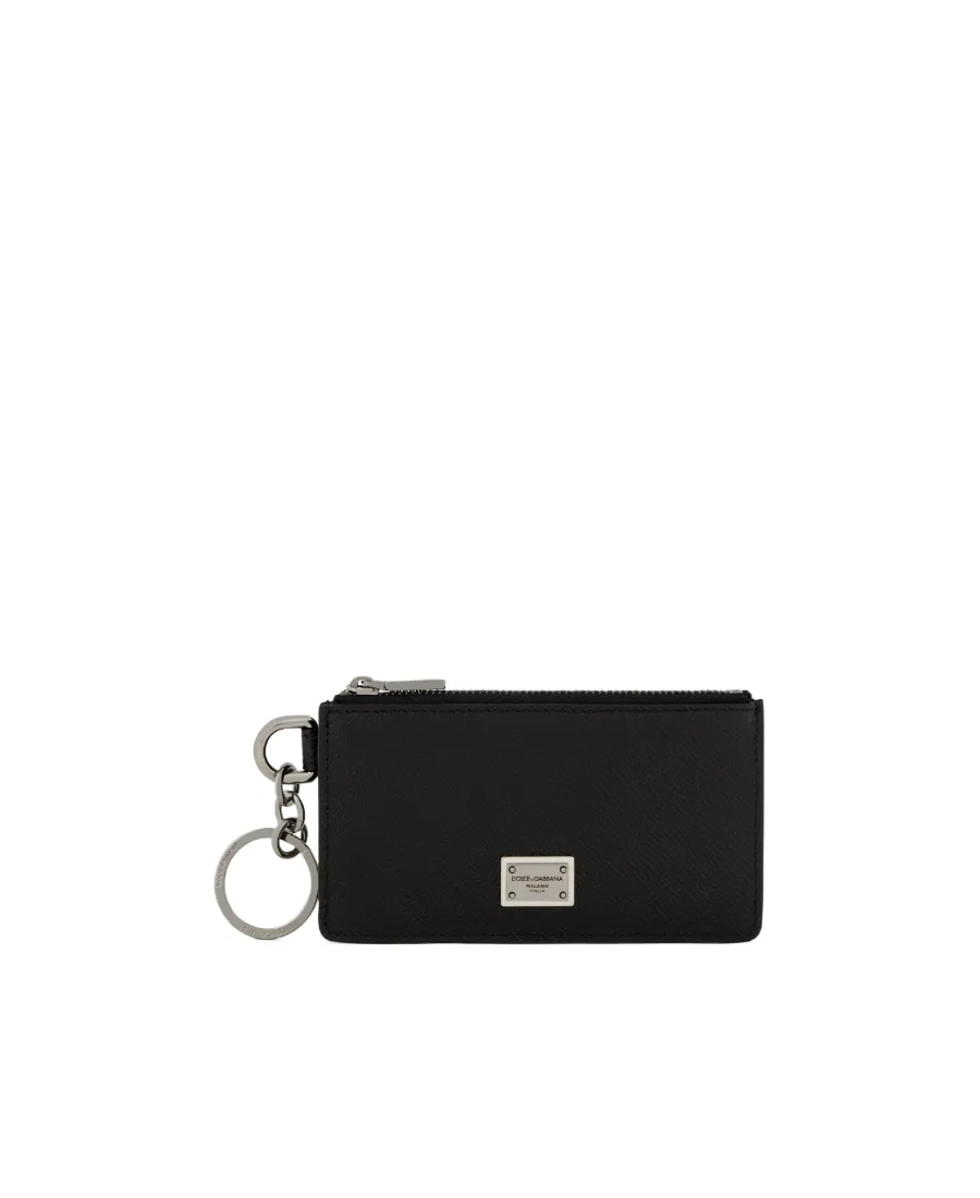Logo Plaque Zipped Wallet
