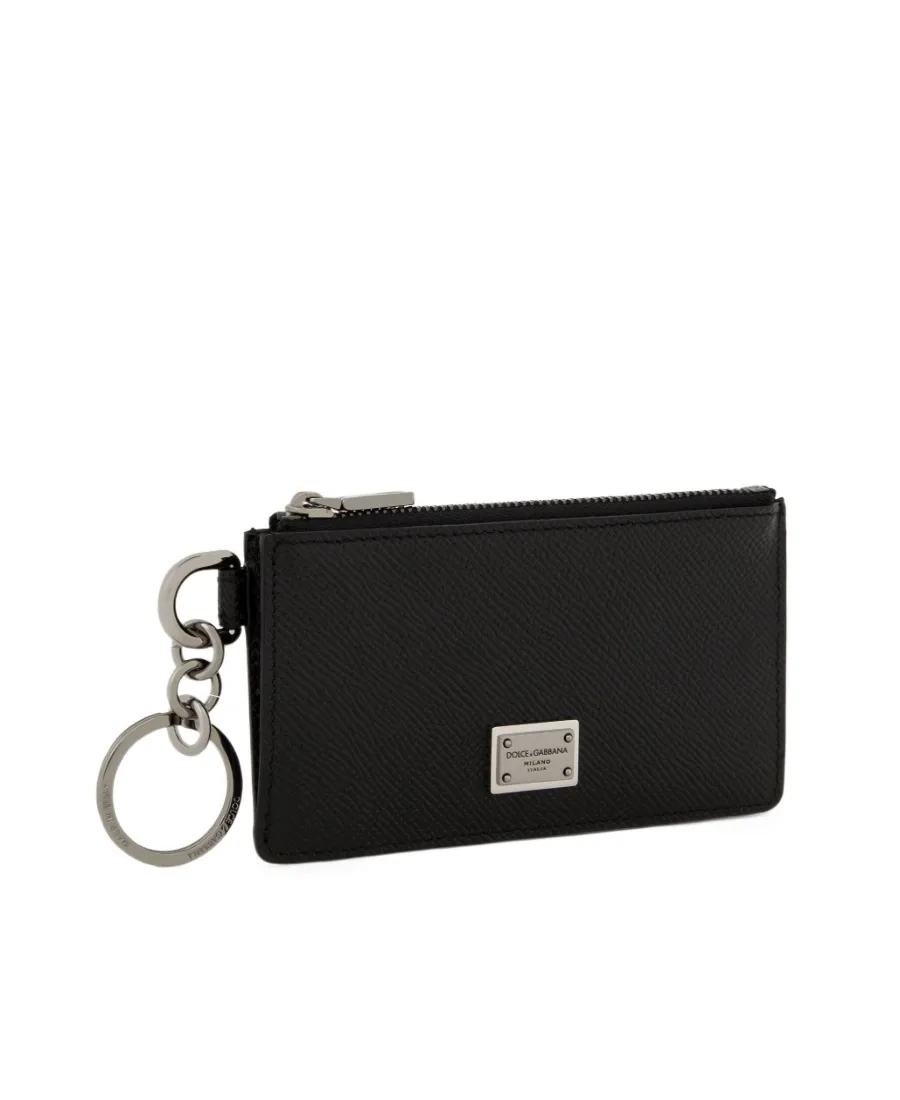 Logo Plaque Zipped Wallet
