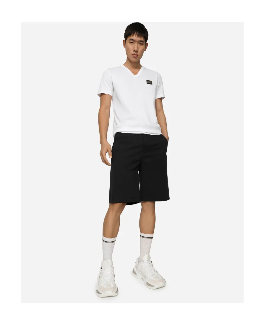 Logo Patch V-Neck T-Shirt